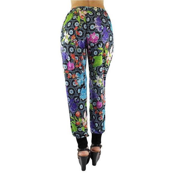 Multicolor Floral Deco Print Jogger Pants - Picture 8 of 8